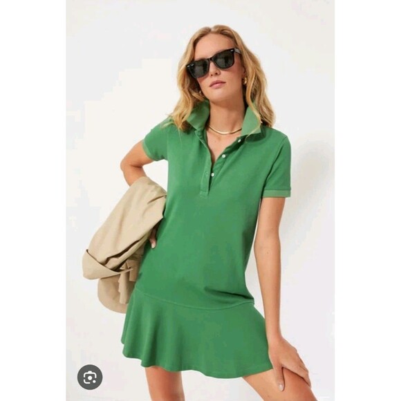 TUCKERNUCK Green Pique May Polo Dress Womens Size S Short Sleeve Preppy - Picture 1 of 8